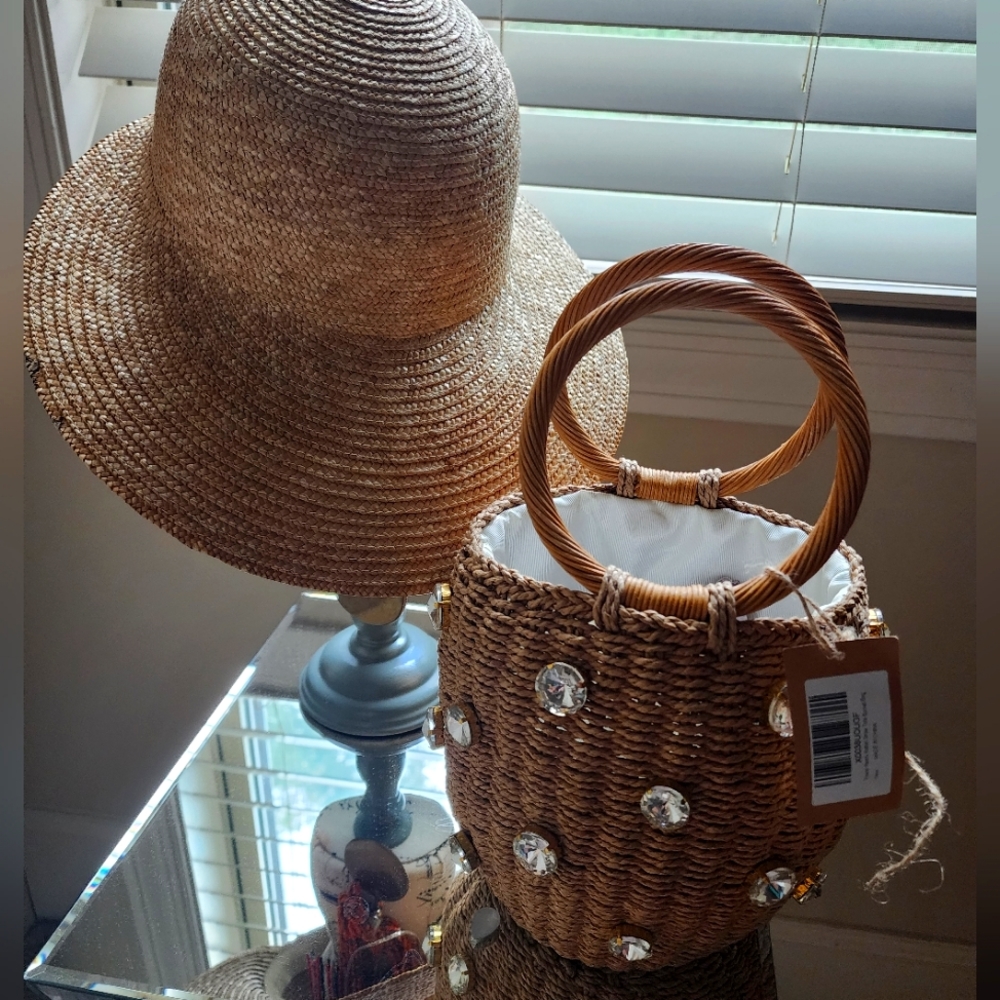 Beautiful Straw bag and Vintage Straw Hat